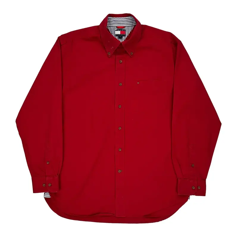 Tommy Hilfiger Shirt - Large Red Cotton