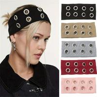 AWAYTR Harajuku Y2K Punk Girl Punk Grunge Hollowed Out Eyelets Wide Headband Elastic Headbands Fashion Steampunk Gothic Sport...