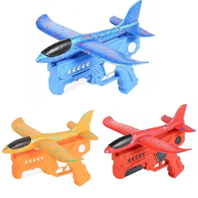 Airplane Launcher Toy, 1 Set Foam Glider Plane Toy, Outdoor Shooting Toy for Kids, 2 Flight Modes Outdoor Flying Toy, Birthda...