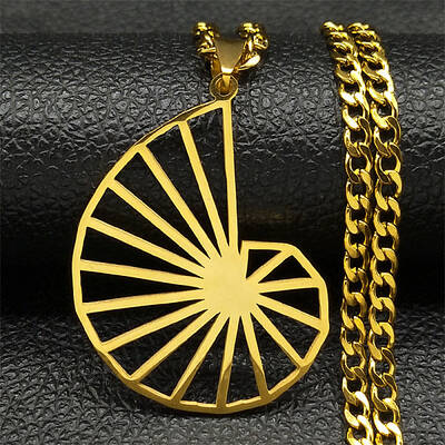 304 Stainless Steel Hollow Conch Pendant Necklaces