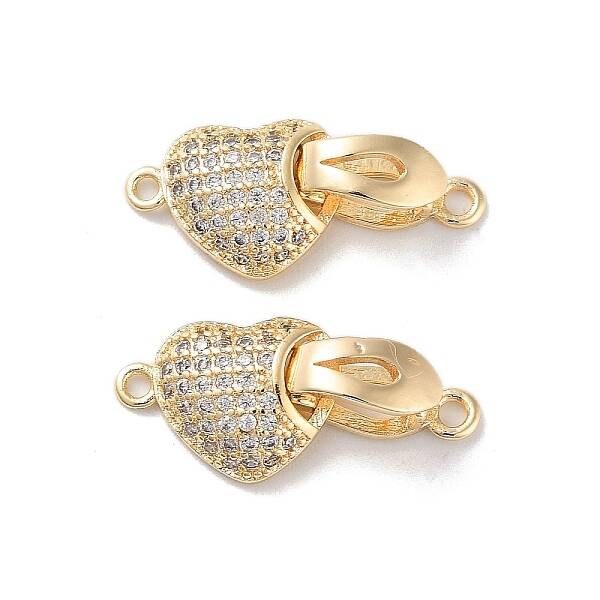 Brass Micro Pave Cubic Zirconia Fold Over Clasps