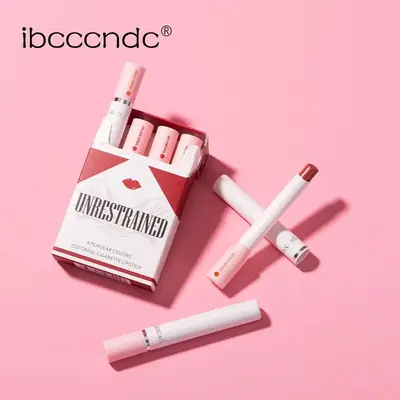 Creative Pipe Design Lipstick, 4 Counts/box Long Lasting Matte Lipsticks, Highly Pigmented Lip Gloss Lip Color, Lip Makeup Pr...