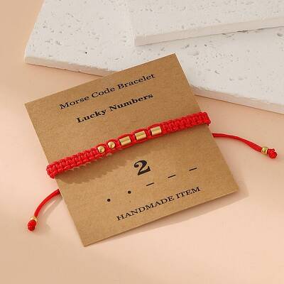Morse Code Style Stainless Steel Braided String Bracelets for Woman Men