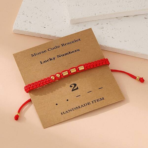 Morse Code Style Stainless Steel Braided String Bracelets for Woman Men