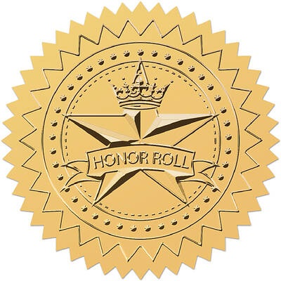 Self Adhesive Gold Foil Embossed Stickers