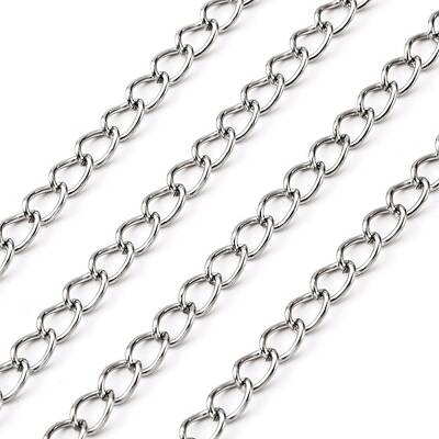 Non-Tarnish 3.28 Feet 304 Stainless Steel Curb Chains