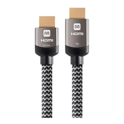 13763 Monoprice 100ft 4K High Speed Braided 10.2 Gbps CL3 In-Wall Rated HDMI Cable Grey