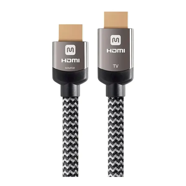 13763 Monoprice 100ft 4K High Speed Braided 10.2 Gbps CL3 In-Wall Rated HDMI Cable Grey