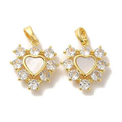 Brass Micro Pave Cubic Zirconia Pendants