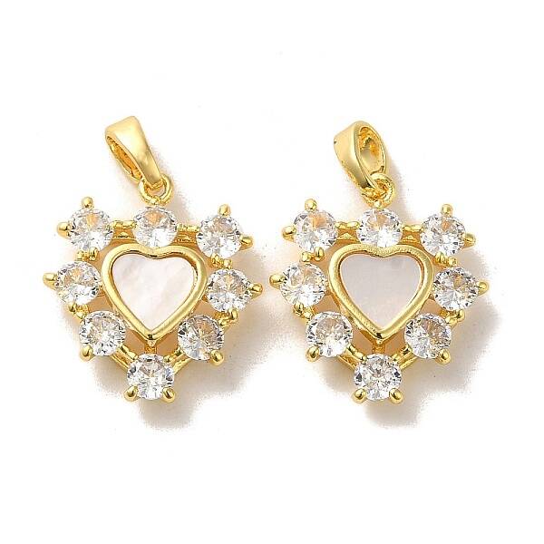 Brass Micro Pave Cubic Zirconia Pendants