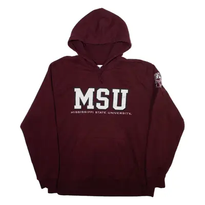 CHAMPION Mississippi State University Mens Maroon Hoodie USA 2XL