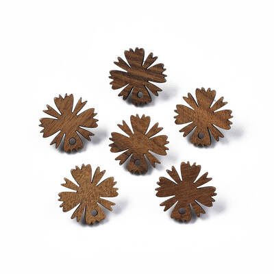 Walnut Wood Stud Earring Findings