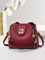 Women's Fashionable Solid Color Shoulder Bag,  Everyday Bags, 2025 New Style Trendy Versatile Buckle Decorated Shoulder Bag, ...