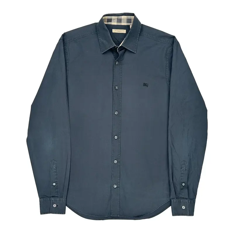 Burberry Graphic Shirt - Small Blue Cotton Blend