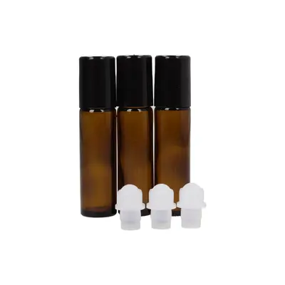 Farfalla Empty Glass Bottle with Roll on 10ml Brown Glass