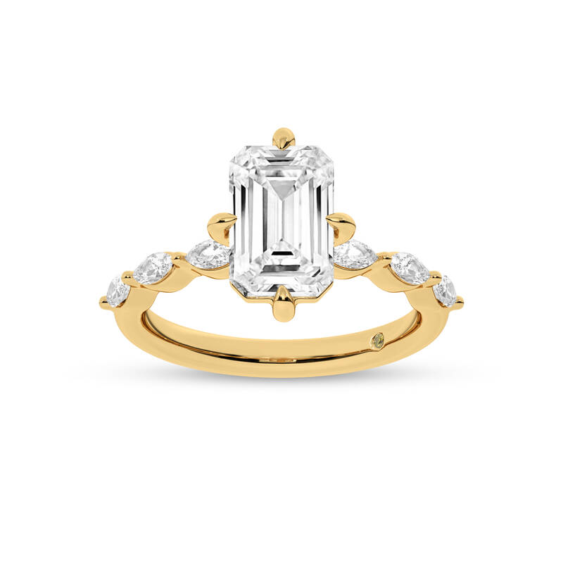 Cabo Emerald Cut Lab Grown Diamond Engagement Ring | 10K Yellow Gold 2 5/8 CT. TW.