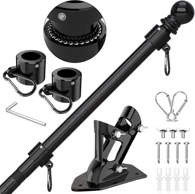 Flag Pole - Upgraded Bracket, 6 FT Stainless Steel Flag Poles for Outside House, Residential or Commerical Outdoor,TikTokShop...
