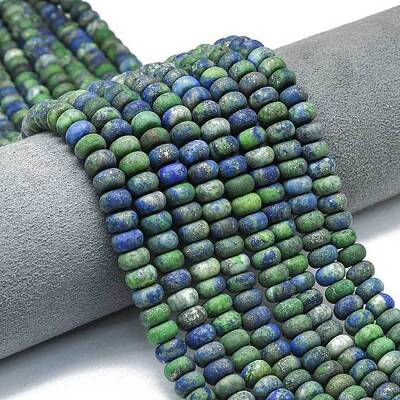 Dyed Natural Chrysocolla and Lapis Lazuli Beads Strands