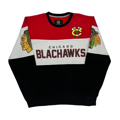 Chicago Blackhawks Nhl Nhl Sweatshirt - Medium Block Colour Cotton Blend | Size: medium