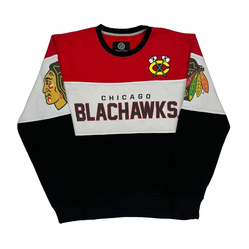 Chicago Blackhawks Nhl Nhl Sweatshirt - Medium Block Colour Cotton Blend | Size: medium