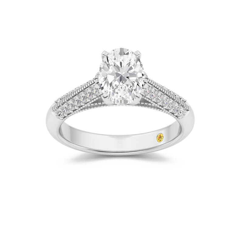 Storm Knife Edged Cathedral Oval Lab Grown Diamond Engagement Ring | 10K White Gold 4 1/3 CT. TW.