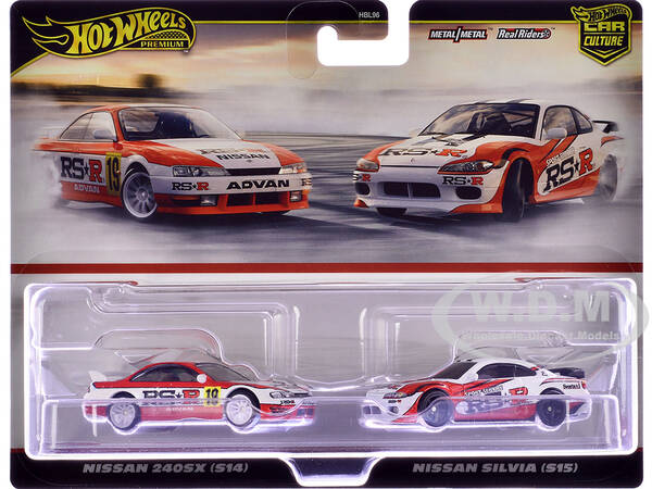 Nissan 240SX (S14) RHD (Right Hand Drive) 19 Red and White and Nissan Silvia (S15) RHD (Right Hand Drive) Red and White \