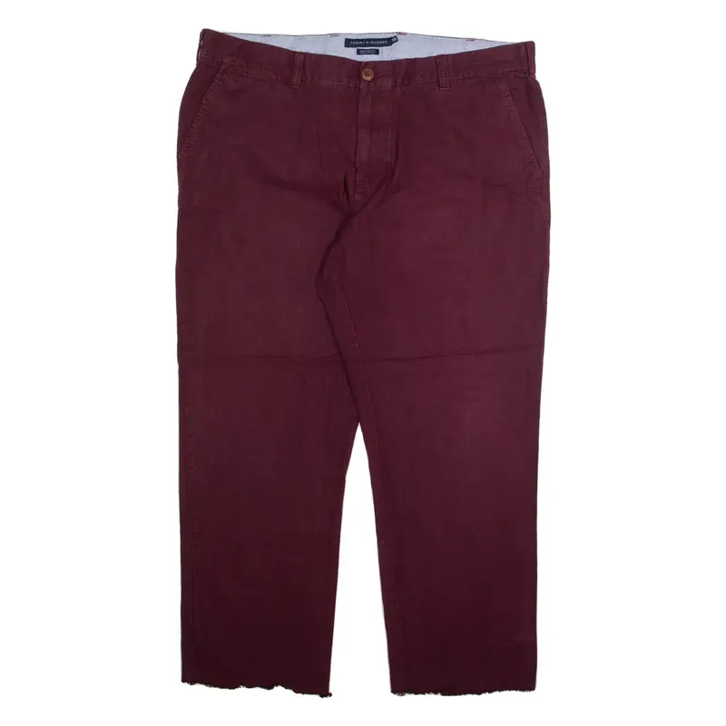 TOMMY HILFIGER Chino Mens Trousers Purple Regular Straight W38 L27