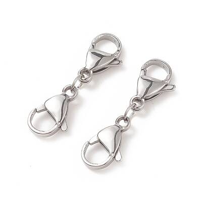 Non-Tarnish 304 Stainless Steel Double Lobster Claw Clasps