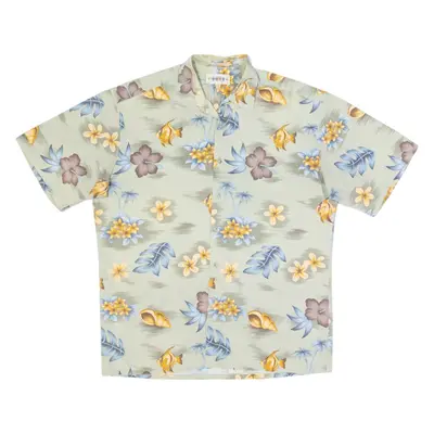 CAMPIA Mens Hawaiian Shirt Green Floral M
