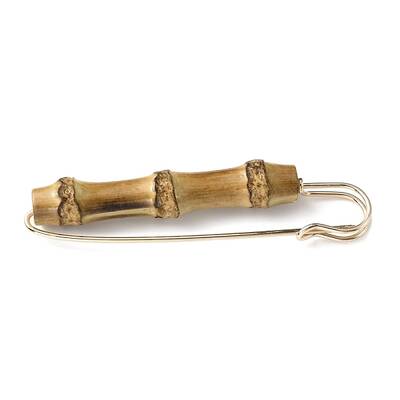 Bamboo Beaded Safety Brooch Pin