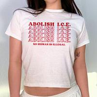 [Sale Up To 50%] Trendy Summer Outfit - Abolish Ice No Human Is Illegal Aesthetic Shirt End Ice Political Shirt Immigrant Hum...