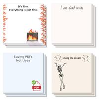 Funny Office Sticky Notebook, 4 Counts/set 3x3 Inch Funny Office Note Pad, Funny Stickers, Adhesive Sticky Note Tools for Sch...