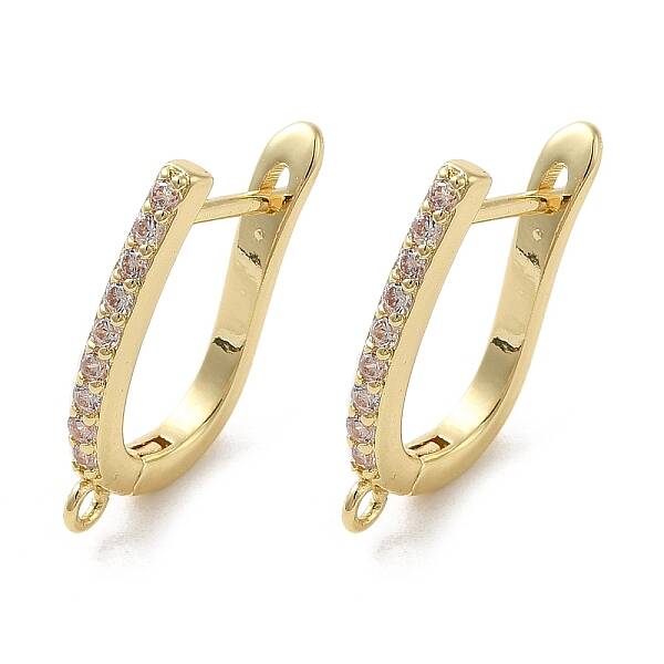 Rack Plating Brass Micro Pave Cubic Zirconia Hoop Findings