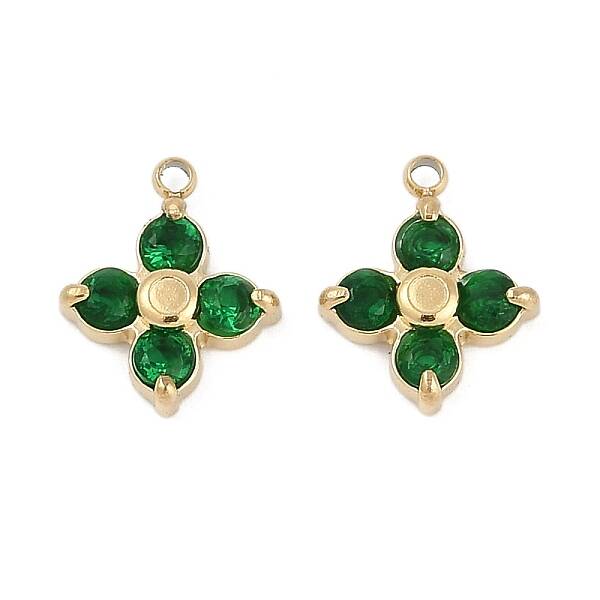 304 Stainless Steel Micro Pave Cubic Zirconia Pendants