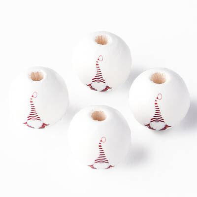 Painted Natural Wood Beads