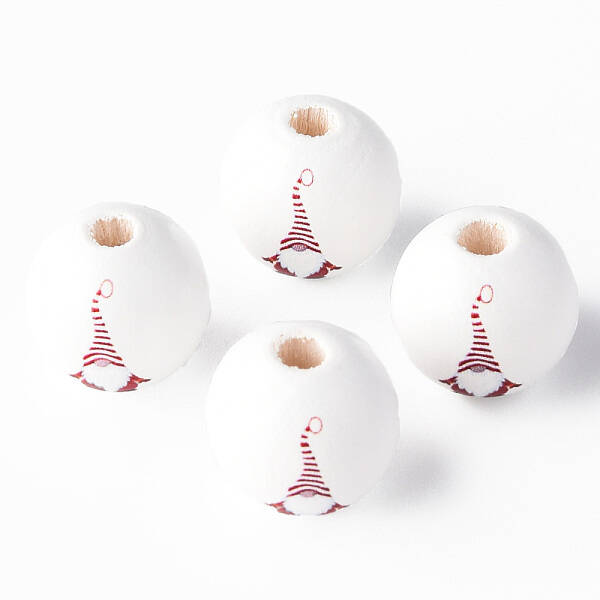 Painted Natural Wood Beads