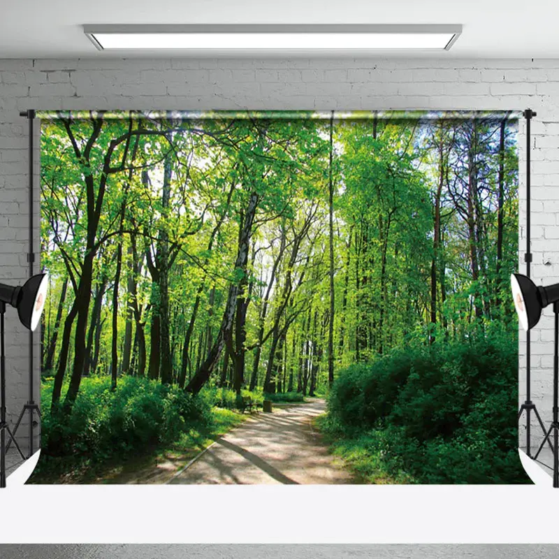 Aperturee Mystical Forest Path Vibrant Green Foliage Backdrop | Photo Studio Backdrop | Photography Backdrops | Photography P...