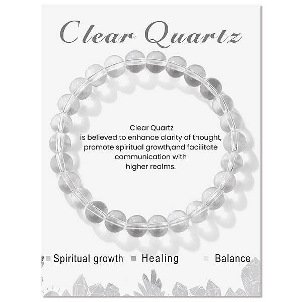 Natural Quartz Crystal Beaded Stretch Bracelets