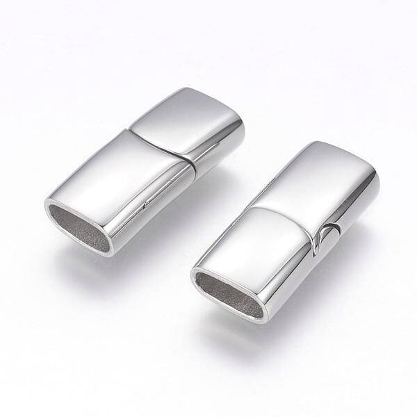 Tarnish Resistant 304 Stainless Steel Magnetic Clasps with Glue-in Ends