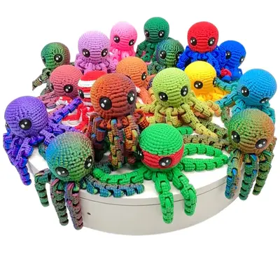 Crochet Style Octopus - Unique 3D Printed Home Decor