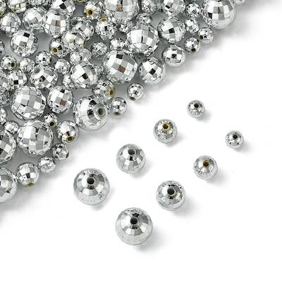 Faceted Round Plated Acrylic Beads