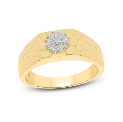 10K Gold 0.3 CT.T.W. Round Cut Lab Created Diamond Wedding Band for Men D Color VVS-VS Clarity IGI Certified