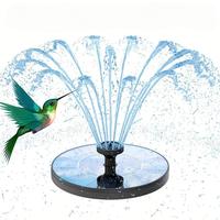 Solar Powered Bird Bath Fountain, Solar Bird Bath Fountain with 6 Nozzles, Portable Floating Solar Water Fountain Pump for Ga...