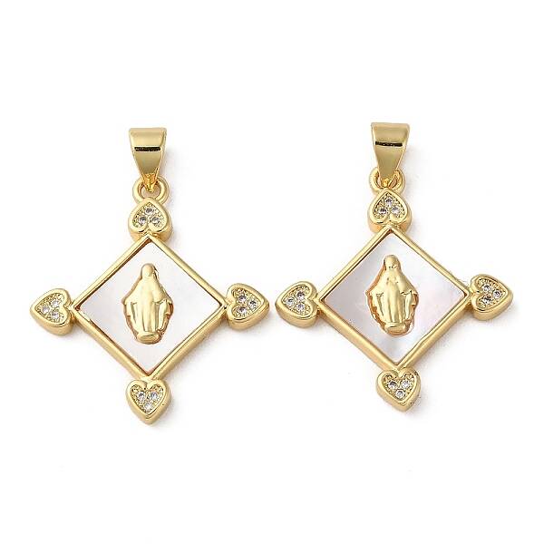 Brass Micro Pave Cubic Zirconia Pendants
