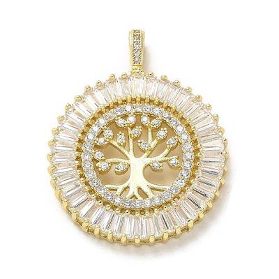 Brass Micro Pave Cubic Zirconia Pendants