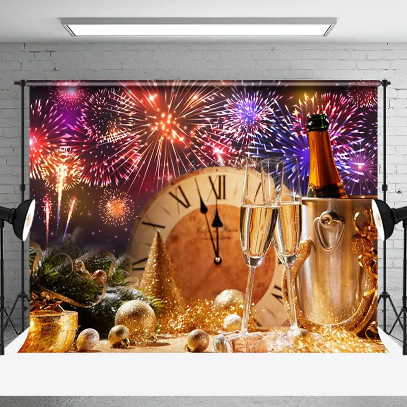 Aperturee Sparkling New Years Eve Celebration Shiny Holiday Backdrop - Aperturee