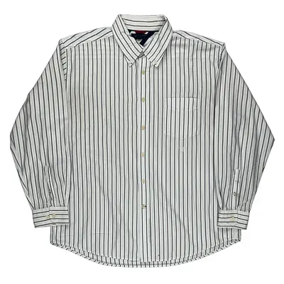 Tommy Hilfiger Striped Shirt - XL White Cotton