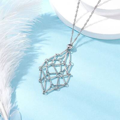 304 Stainless Steel Macrame Pouch Empty Stone Holder Necklace Making