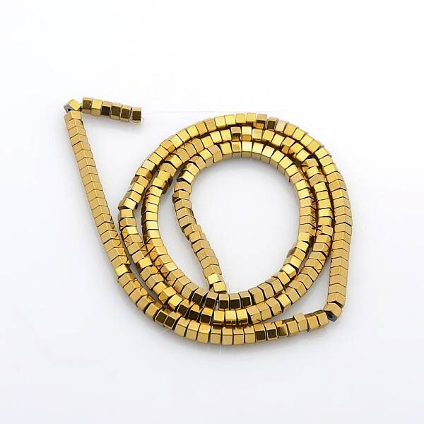 Pentagon Electroplate Non-magnetic Synthetic Hematite Beads Strands