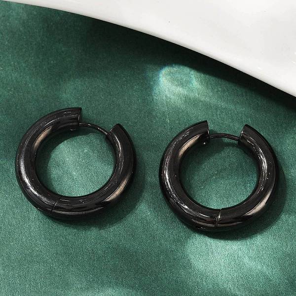 202 Stainless Steel Polishing Hoop Earrings